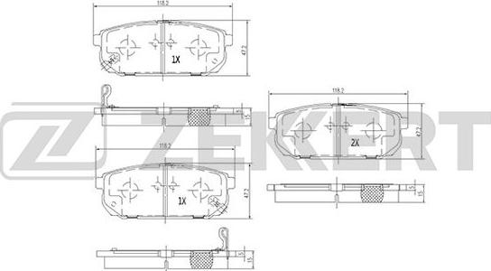 Zekkert BS-1918 - Тормозные колодки, дисковые, комплект autosila-amz.com