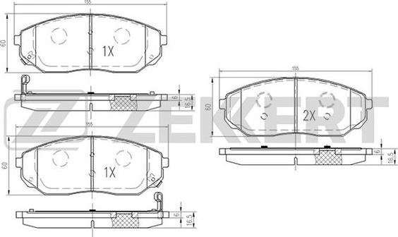 Zekkert BS-1917 - Тормозные колодки, дисковые, комплект autosila-amz.com