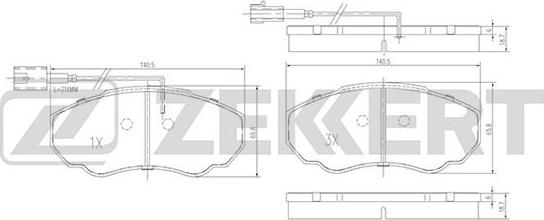 Zekkert BS-1460 - Тормозные колодки, дисковые, комплект autosila-amz.com