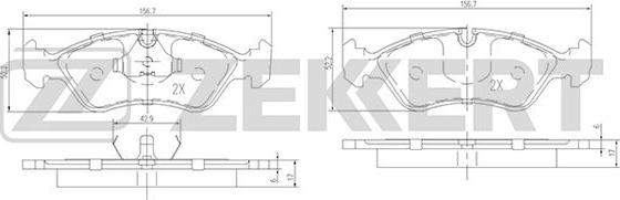 Zekkert BS-1488 - Тормозные колодки, дисковые, комплект autosila-amz.com