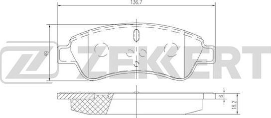 Zekkert BS-1434 - Тормозные колодки, дисковые, комплект autosila-amz.com