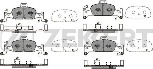 Zekkert BS-1421 - Тормозные колодки, дисковые, комплект autosila-amz.com