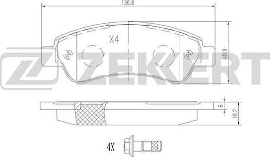 Zekkert BS-1470 - Тормозные колодки, дисковые, комплект autosila-amz.com