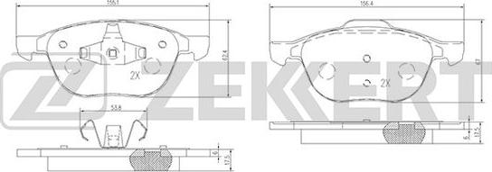 Zekkert BS-1599 - Тормозные колодки, дисковые, комплект autosila-amz.com