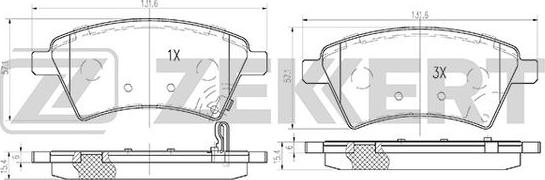 Zekkert BS-1545 - Тормозные колодки, дисковые, комплект autosila-amz.com