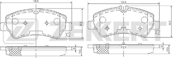 Zekkert BS-1566 - Тормозные колодки, дисковые, комплект autosila-amz.com