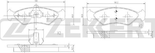 Zekkert BS-1561 - Тормозные колодки, дисковые, комплект autosila-amz.com