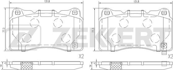 Zekkert BS-1509 - Тормозные колодки, дисковые, комплект autosila-amz.com