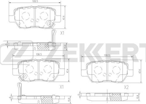 Zekkert BS-1517 - Колодки торм. диск. задн. Honda Legend IV 04- autosila-amz.com