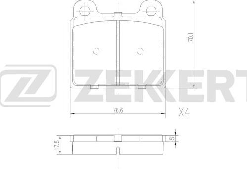 Zekkert BS-1537 - Тормозные колодки, дисковые, комплект autosila-amz.com