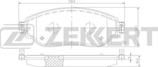 Zekkert BS-1523 - Тормозные колодки, дисковые, комплект autosila-amz.com