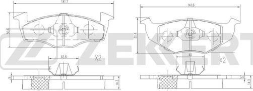 Zekkert BS-1571 - Тормозные колодки, дисковые, комплект autosila-amz.com