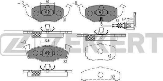 Zekkert BS-1573 - Тормозные колодки, дисковые, комплект autosila-amz.com