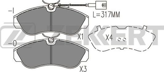 Zekkert BS-1572 - Тормозные колодки, дисковые, комплект autosila-amz.com