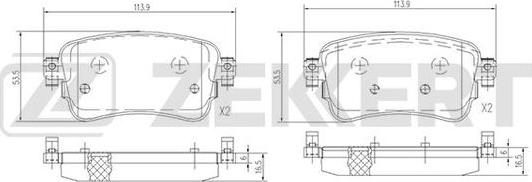 Zekkert BS-1699 - Тормозные колодки, дисковые, комплект autosila-amz.com