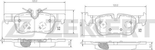 Zekkert BS-1695 - Тормозные колодки, дисковые, комплект autosila-amz.com