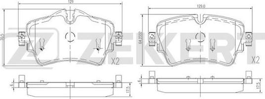 Zekkert BS-1697 - Тормозные колодки, дисковые, комплект autosila-amz.com