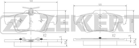 Zekkert BS-1600 - Тормозные колодки, дисковые, комплект autosila-amz.com