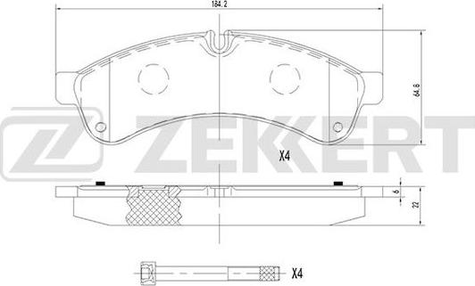 Zekkert BS-1689 - Тормозные колодки, дисковые, комплект autosila-amz.com