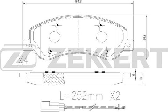 Zekkert BS-1680 - Тормозные колодки, дисковые, комплект autosila-amz.com