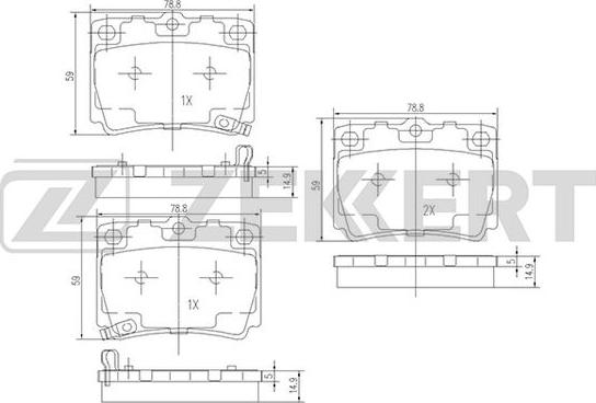 Zekkert BS-1637 - Тормозные колодки, дисковые, комплект autosila-amz.com