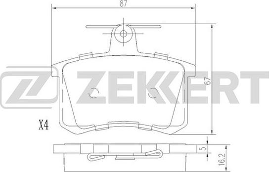 Zekkert BS-1096 - Тормозные колодки, дисковые, комплект autosila-amz.com