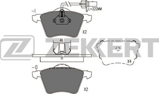 Zekkert BS-1093 - Тормозные колодки, дисковые, комплект autosila-amz.com