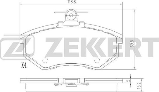 Zekkert BS-1097 - Тормозные колодки, дисковые, комплект autosila-amz.com
