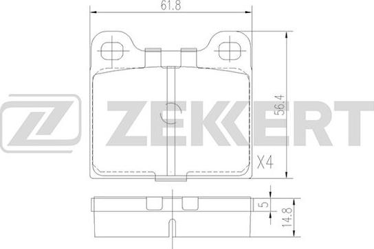 Zekkert BS-1049 - Тормозные колодки, дисковые, комплект autosila-amz.com