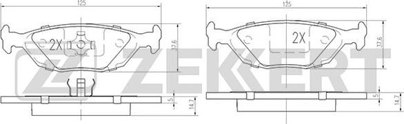 Zekkert BS-1050 - Тормозные колодки, дисковые, комплект autosila-amz.com