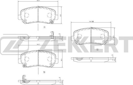 Zekkert BS-1000 - Тормозные колодки, дисковые, комплект autosila-amz.com