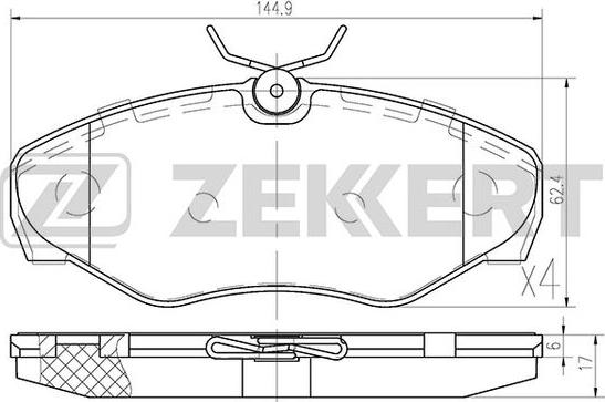 Zekkert BS-1007 - Тормозные колодки, дисковые, комплект autosila-amz.com