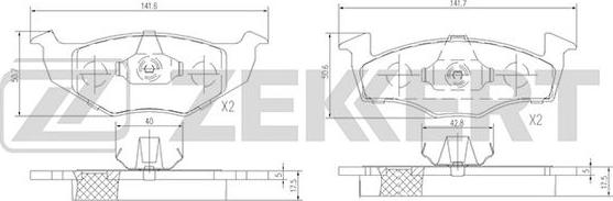 Zekkert BS-1011 - Тормозные колодки, дисковые, комплект autosila-amz.com