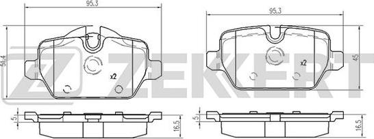 Zekkert BS-1018 - Тормозные колодки, дисковые, комплект autosila-amz.com