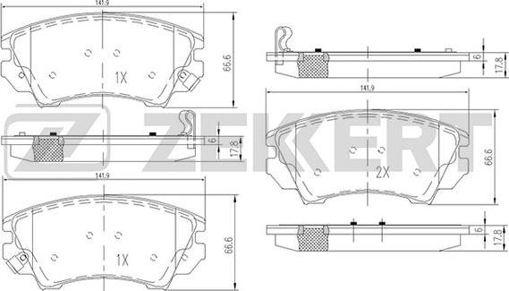 Zekkert BS-1013 - Тормозные колодки, дисковые, комплект autosila-amz.com