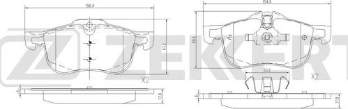 Zekkert BS-1087 - Тормозные колодки, дисковые, комплект autosila-amz.com