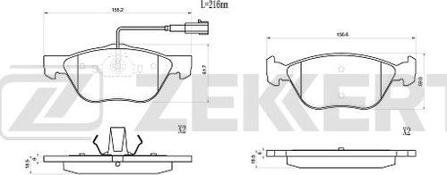 Zekkert BS-1035 - Тормозные колодки, дисковые, комплект autosila-amz.com