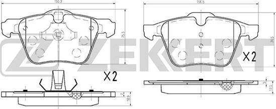 Zekkert BS-1031 - Тормозные колодки, дисковые, комплект autosila-amz.com