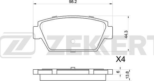 Zekkert BS-1024 - Тормозные колодки, дисковые, комплект autosila-amz.com