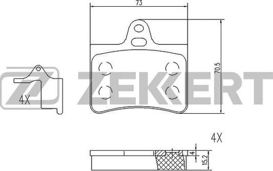 Zekkert BS-1020 - Тормозные колодки, дисковые, комплект autosila-amz.com