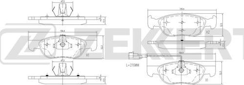Zekkert BS-1075 - Тормозные колодки, дисковые, комплект autosila-amz.com