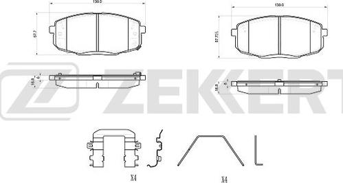 Zekkert BS-1076 - Тормозные колодки, дисковые, комплект autosila-amz.com