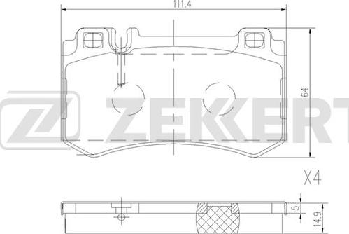 Zekkert BS-1194 - Тормозные колодки, дисковые, комплект autosila-amz.com