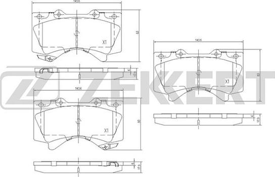 Zekkert BS-1149 - Тормозные колодки, дисковые, комплект autosila-amz.com