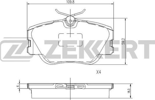 Zekkert BS-1148 - Тормозные колодки, дисковые, комплект autosila-amz.com
