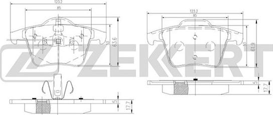 Zekkert BS-1143 - Тормозные колодки, дисковые, комплект autosila-amz.com