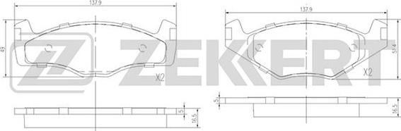 Zekkert BS-1154 - Тормозные колодки, дисковые, комплект autosila-amz.com