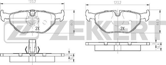 Zekkert BS-1155 - Тормозные колодки, дисковые, комплект autosila-amz.com