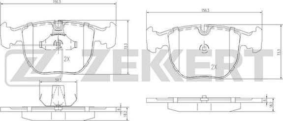 Zekkert BS-1150 - Тормозные колодки, дисковые, комплект autosila-amz.com