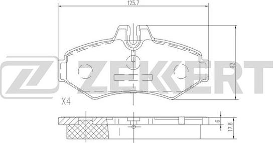 Zekkert BS-1158 - Тормозные колодки, дисковые, комплект autosila-amz.com